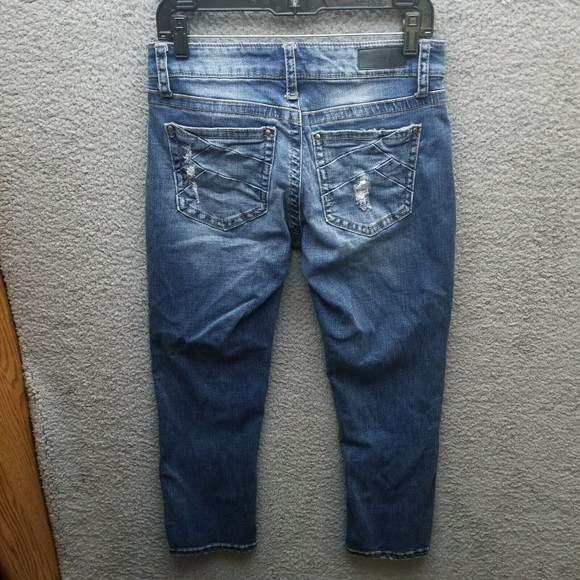 Daytrip Women's 28 Virgo Blue Cropped Bootcut Jeans 31.75" 24.25" 9" - Picture 7 of 12